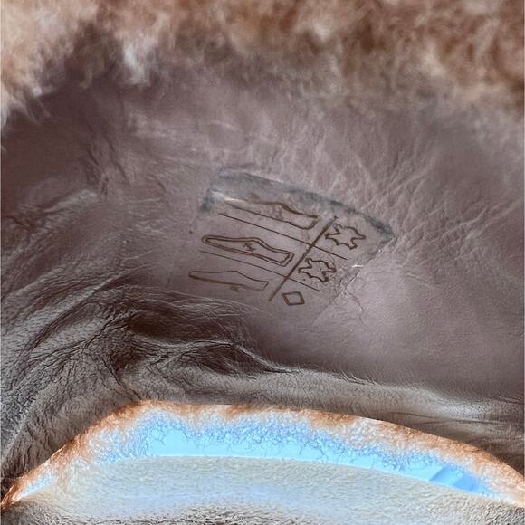 JENNI KAYNE Shearling Slide Sandal Womens 6 Tan Suede Fuzzy Slip On Comfy Casual - Picture 8 of 10